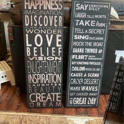 2 Pcs Tall Wall Art With Quotes