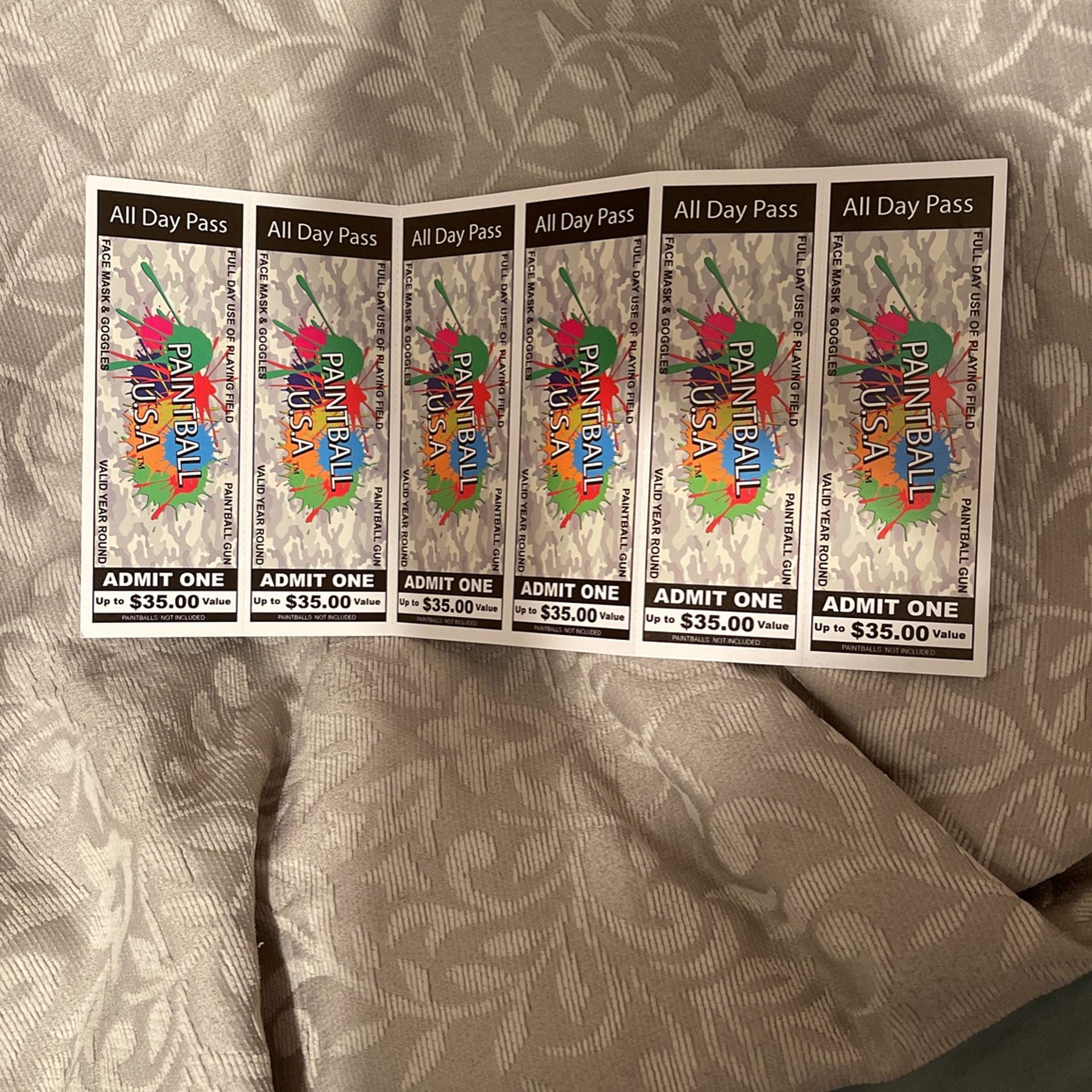 6 Paintball Tickets