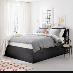 Full Size Bed with Storage And Bookshelf