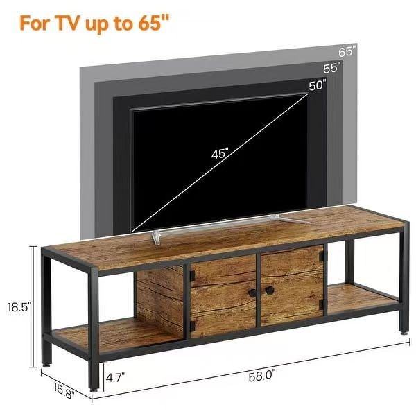 58 Inch TV Stand with Storage,TV