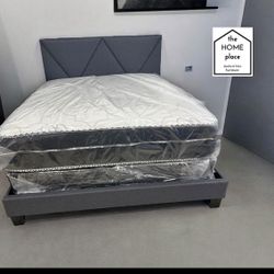 Brand New Queen Bed Frame With Mattress & Boxspring All Included For Only $349 🚨 Ready For Delivery 🚚 