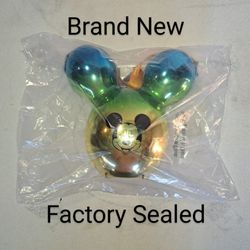 Brand New Factory Sealed Disney Parks Mickey Mouse Metalic Balloon Popcorn Bucket With Lanyard