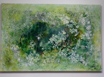 “Fairyland” 24x36 encaustic and acrylic signed