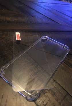 iPhone X or XS gel case and tempered glass combo