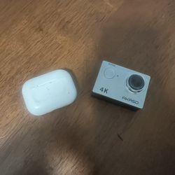 Air Pod Pros And Akaso Go Pro Camera
