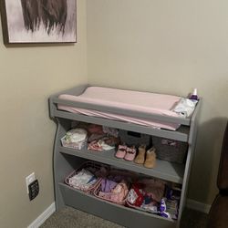 Changing Table And Storage With Shelves