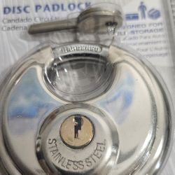 DISC PADLOCK WITH KEYS BRAND NEW