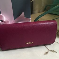 WALLET HOT PINK LEATHER WALLET FURLA 
