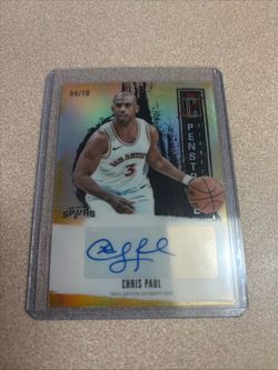 2025 Topps Bowman Chrome NBA Chris Paul Auto Penstrokes Spurs SSP #04/10!