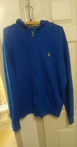 Size XL Polo hoody blue yellow