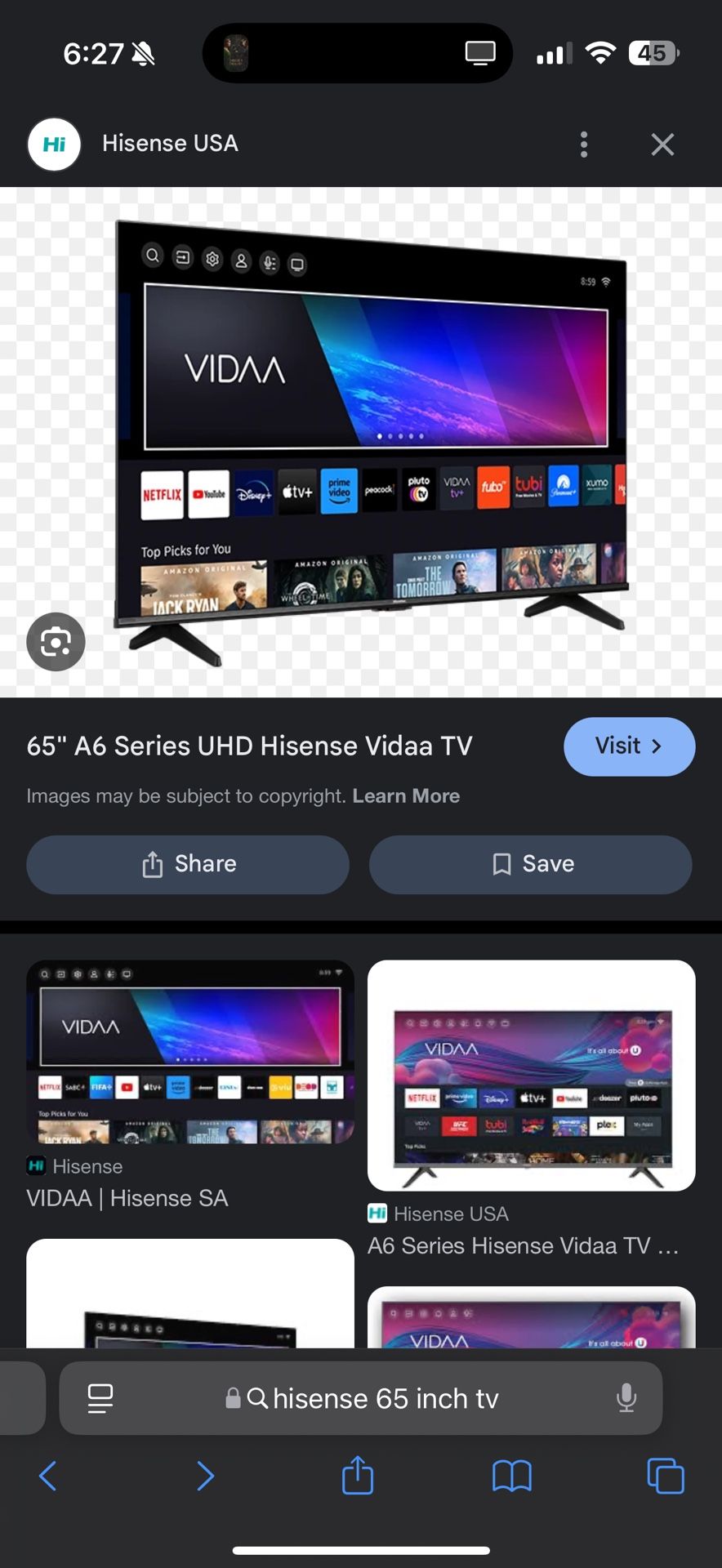 65 Inch Tv ( Hisense)