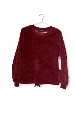 Suéter afelpado manga larga color vino