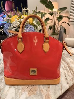 Dooney & Bourke Red Patent Leather Satchel Bag Glossy Red Classic