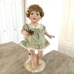 Vintage Porcelain L Steele Blonde Doll With A Butterfly