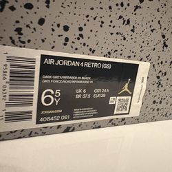 Jordan Retro 4s Infrareds GS 6.5Y