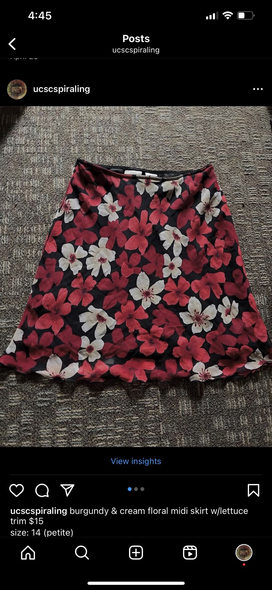 floral midi skirt