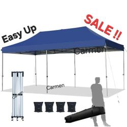 10x20 Pop Up Canopy Party Tent Outdoor Wedding Large Event Tent with Roller Bag for Garden Lawn Waterproof UPF 50+ Ez Up, Blue