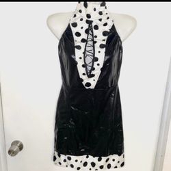 NWOT Party King Women's Cruella Madam Halloween Costume Codplay Black/Red, Small