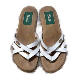 Bass Vintage White Leather Sandals