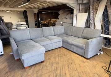 Delivery Available grey U-shaped sectional sofa couch retails 1900