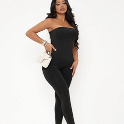 Strapless Zip Up Jumpsuit