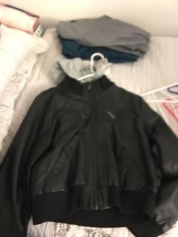 Women’s black leather jacket