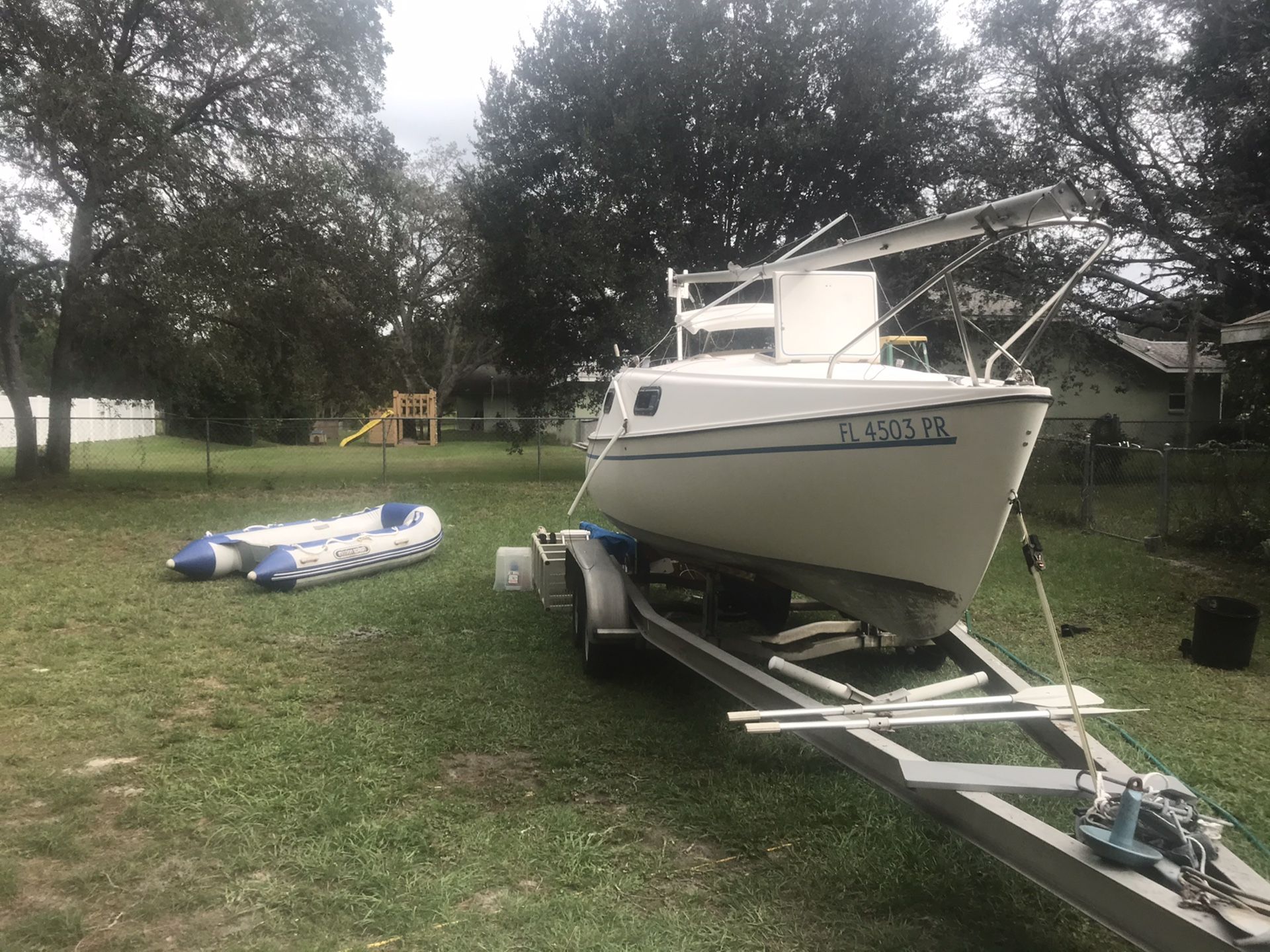 1977 RK 20’ Sailboat, Dingy, Aluminum trailer, needs running lines ...