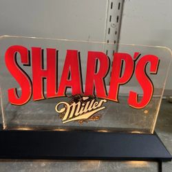 Vintage 1993 Sharp's Miller LIghted Bar Sign 9.5"