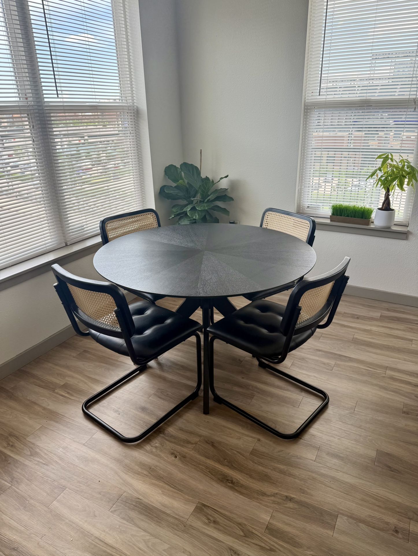 Mid-Century Modern Black Table & Chairs