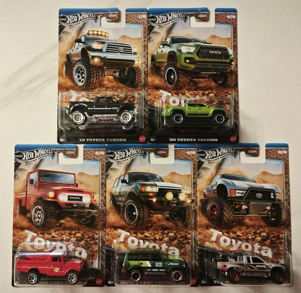Die Cast Metal Cars - Hot Wheels Set Of 5 Of The Silver Series -