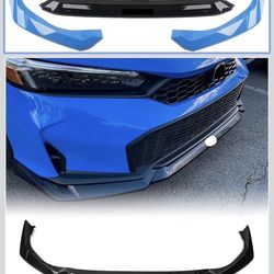 Honda Civic 11.5th 2025+ Front Bumper Spoiler Lip Gloss Black Lower Splitter Blade Protector Body Kit(Booster Blue)