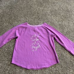 Women 2XL "All is calm, All is bright" Christmas long sleeve t-shirt