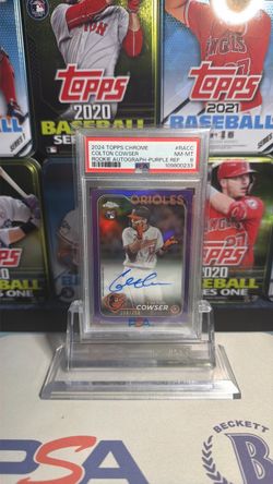 Colton Cowser 2024 Topps chrome auto /250 PSA 8