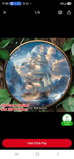 "Voyager's Eclipse — Tall Ship Round Wall Sign"