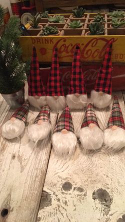 Set Of 9 Gnome Christmas Ornaments 