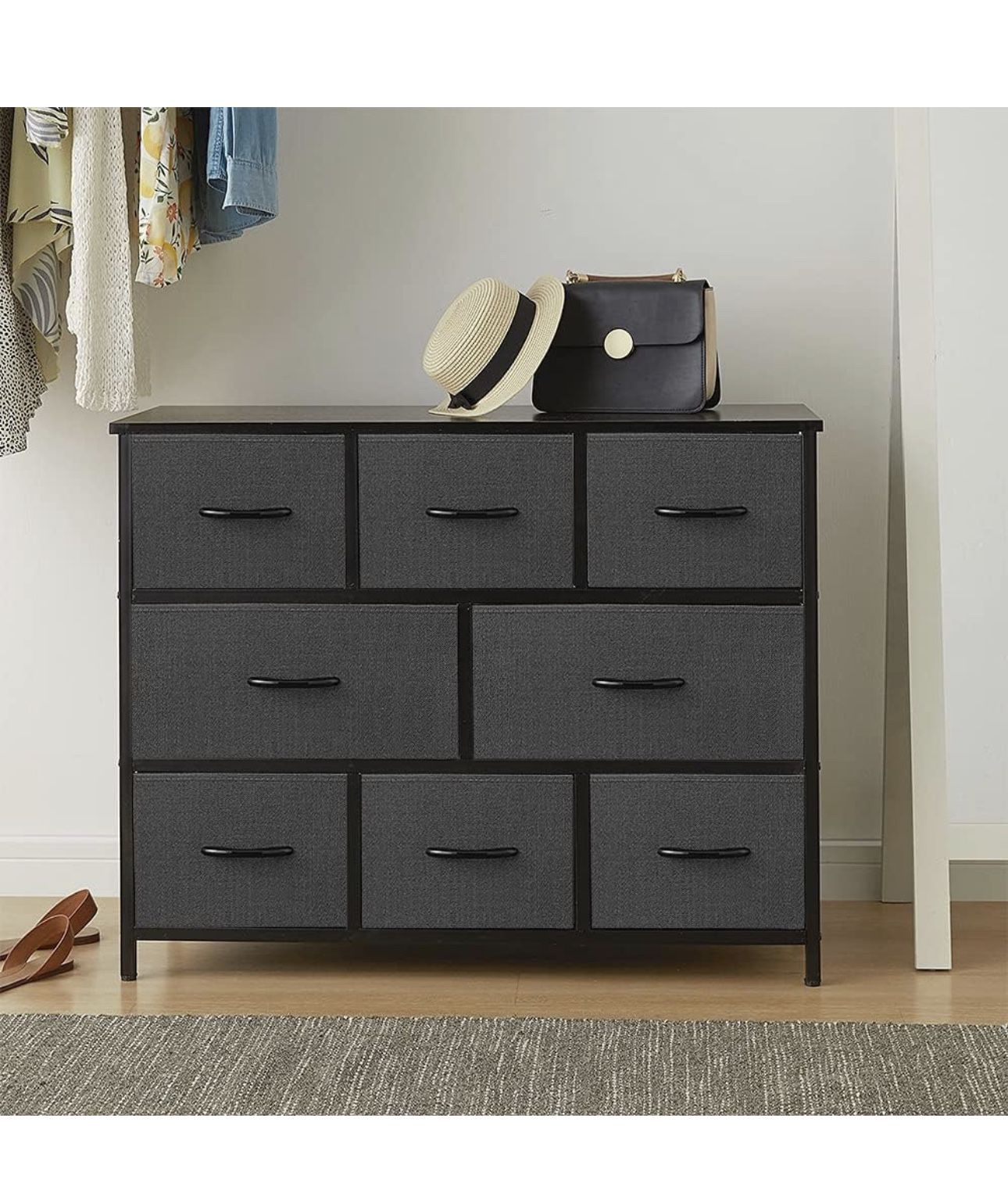 AZL1 Life Concept Extra Wide Dresser Storage Tower with Sturdy Steel Frame, 8 Drawers 
