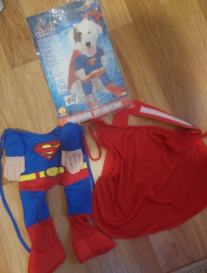 Superman Dog Cat Costume Justice League Small 12 Inches