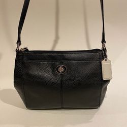 Coach Purse Cross Body Soft Black Leather