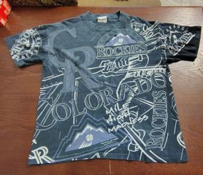 Vintage 1991 Mile High Madness Colorado Rockies MLB AOP single stitch tee Large