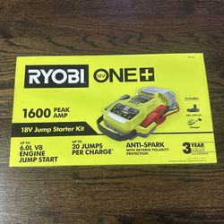 RYOBI 18V ONE+ 1600 Peak Amp Jump Starter Kit, New