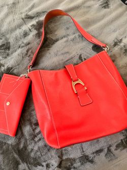 Dooney & Bourke orange Leather Shoulder Bag