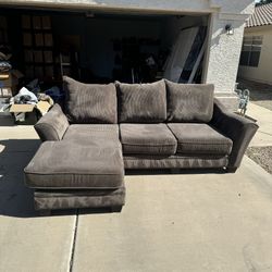 Corduroy Sectional Couch Sofa 