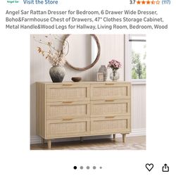 Boho Rattan Dresser