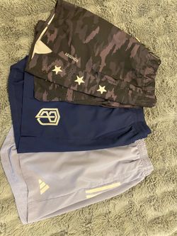 Gym Shorts Bundle – 3 Pairs (Born Primitive, Adidas, Legend) | 7” Inseam | Medium | Premium Athletic Set