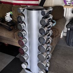 Dumbbell Rack 7 set 5-35 Chrome Finish