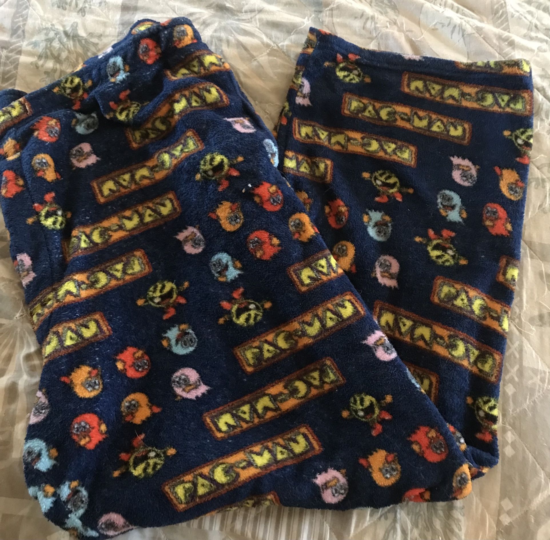 PAC-MAN Navy Mens XXL Fleece Sleep Lounge Pajama Pants