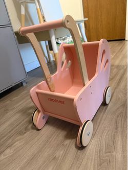 Wooden toy stroller