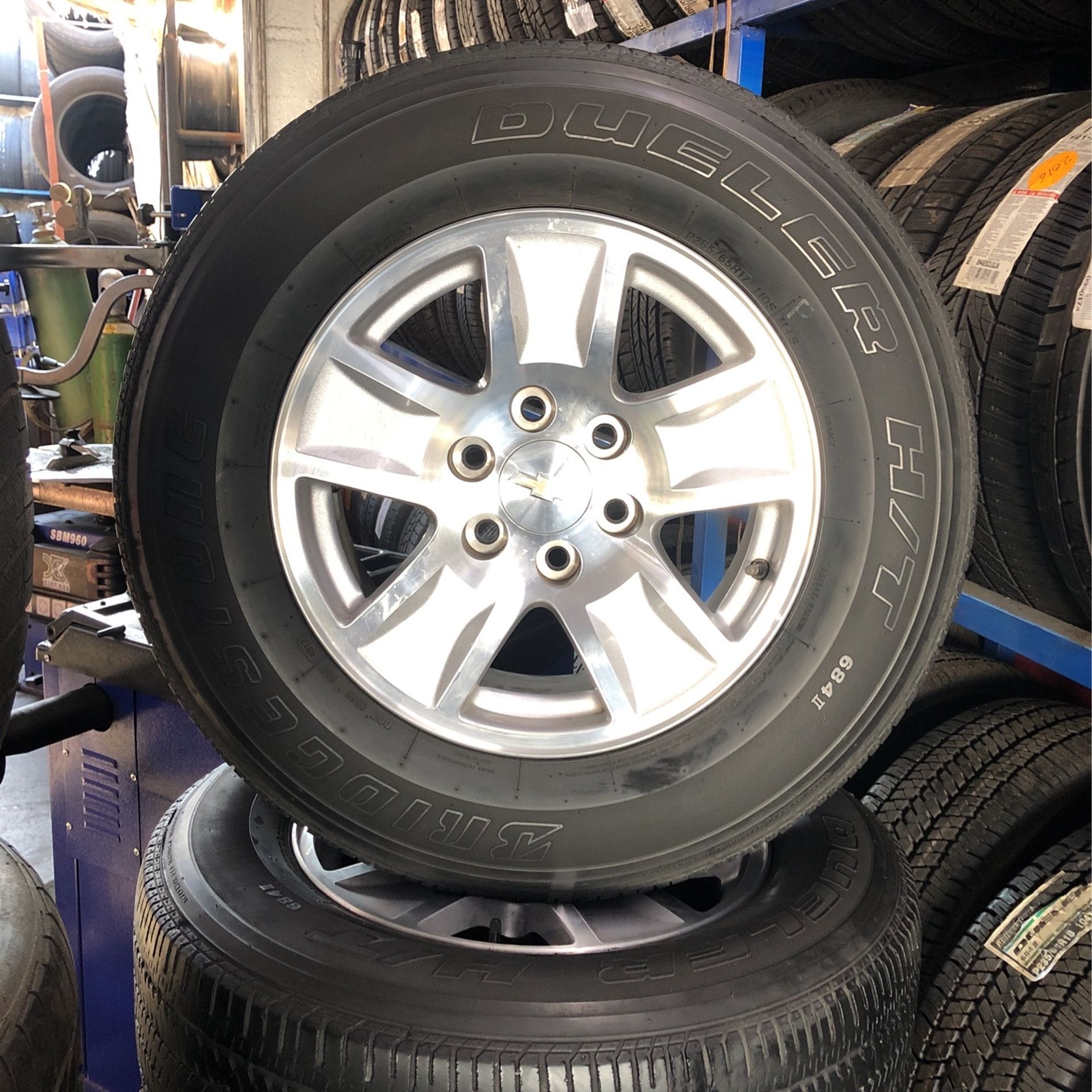 Chevy 17” OEM wheels with tires