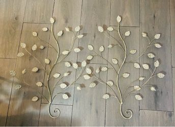 Pair metal wall decor trees