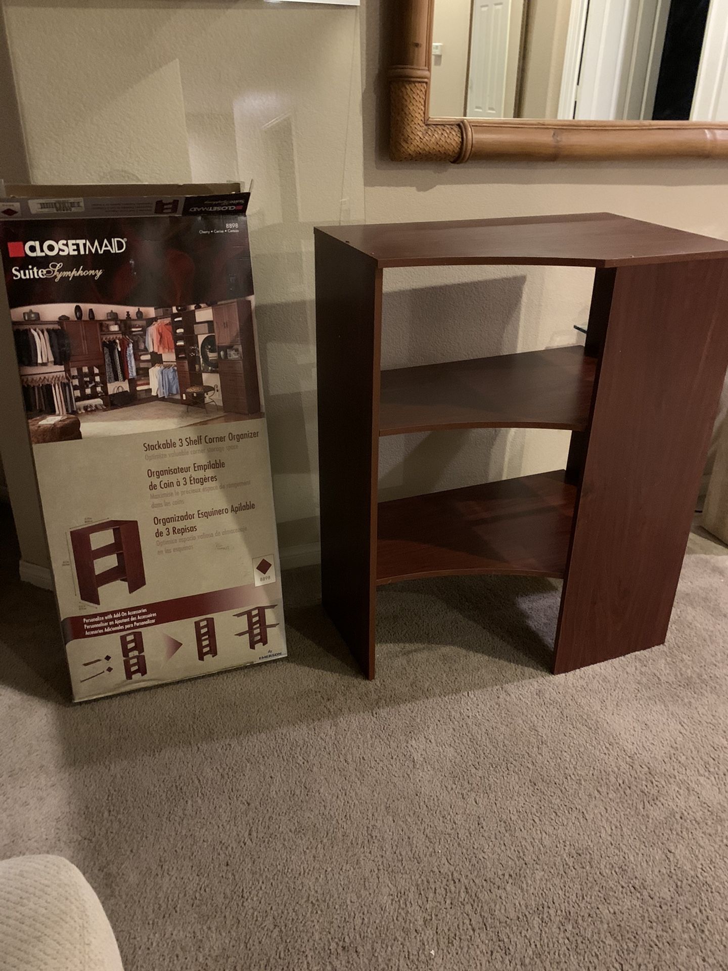 Closetmaid 3 Shelf Corner Organizer Bookcase Or Shelves - Brand New In Box